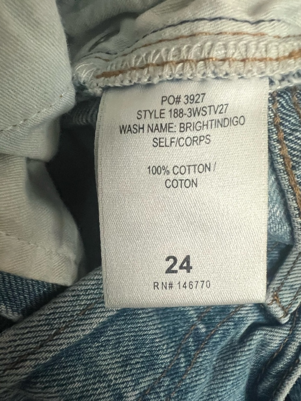 Re/Done Highrise Stovepipe Jeans in Bright Indigo - Size 24 - Picture 7 of 7